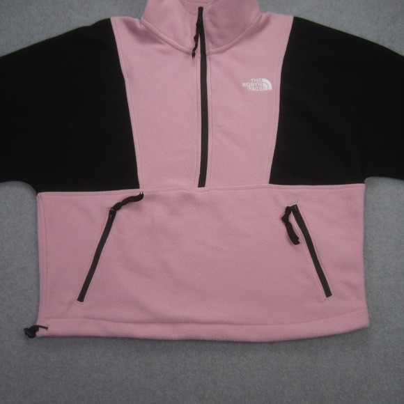 The North Face Sweater Womens Medium Pink Black 1/2 Zip Fleece Pullover - Picture 5 of 16